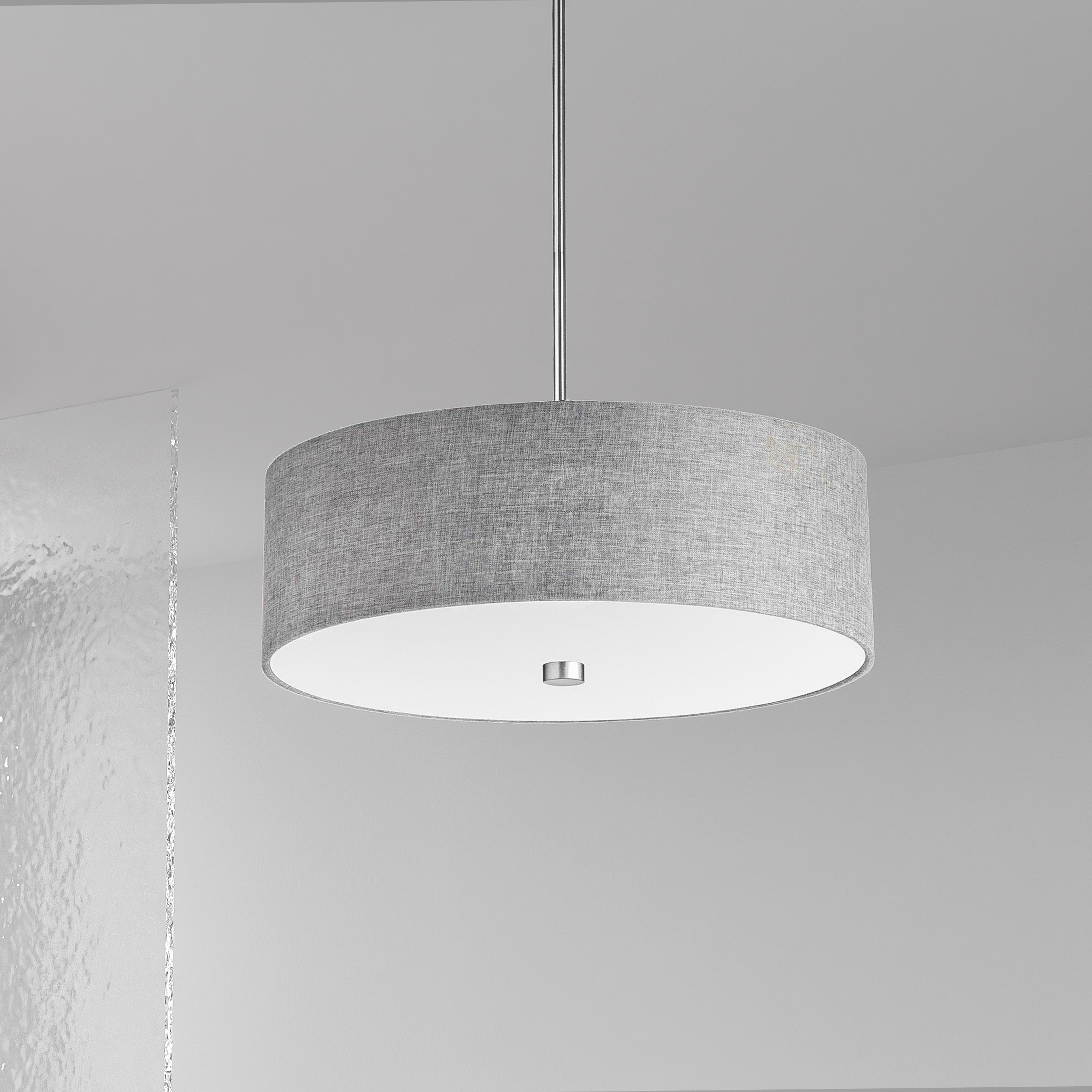 4LT Incandescent Pendant PC w/ Grey Shade
