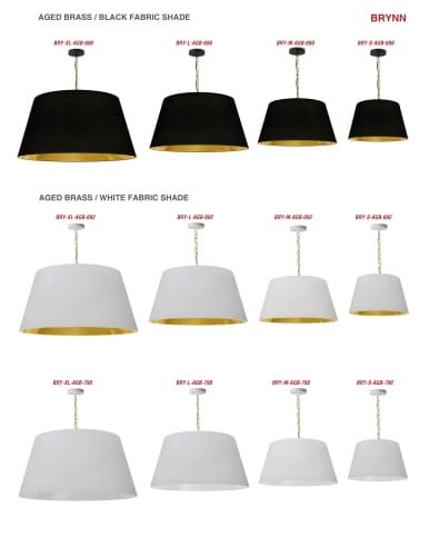 1LT Brynn Small Pendant, BLK/Gld Shade, AGB