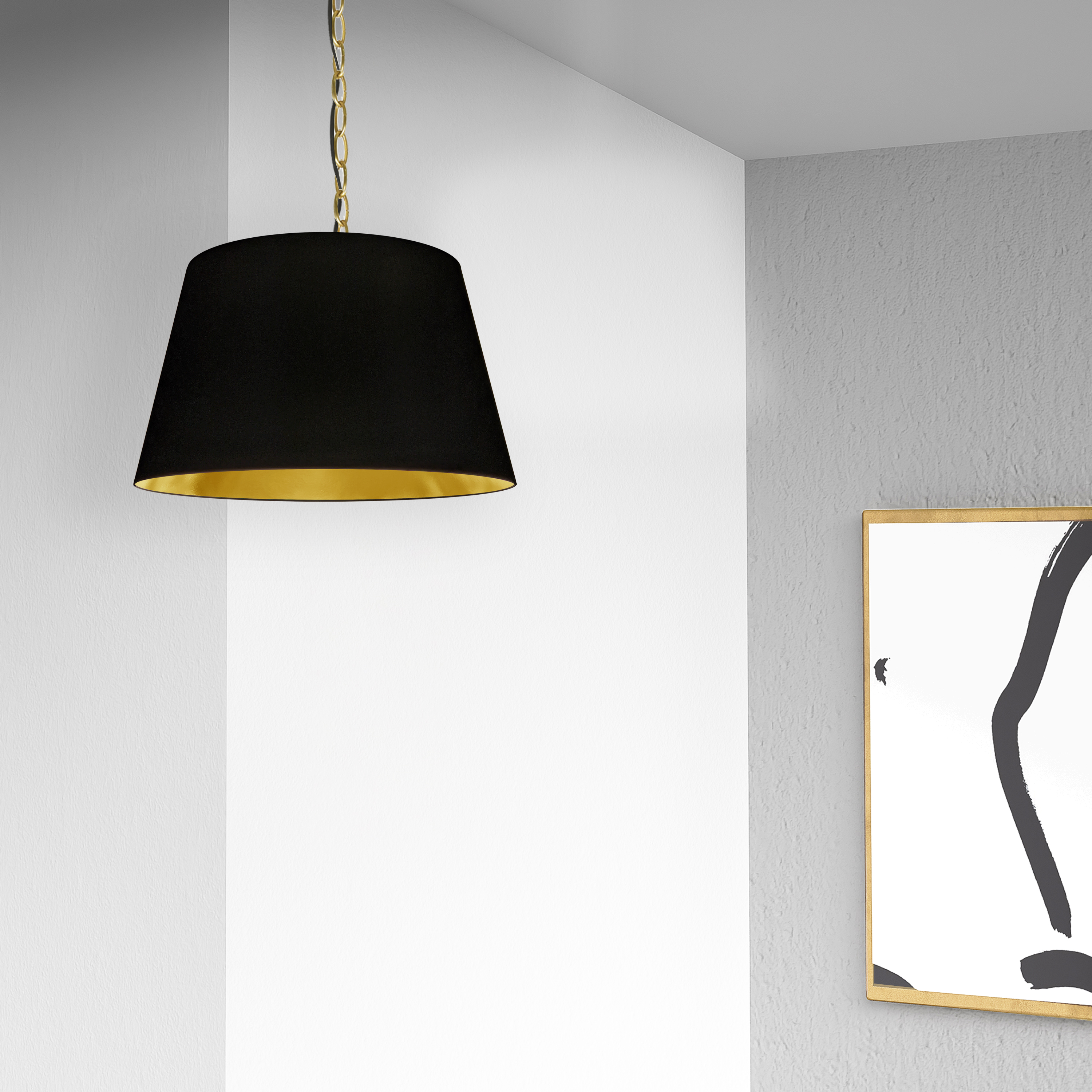 1LT Brynn Small Pendant, BLK/Gld Shade, AGB
