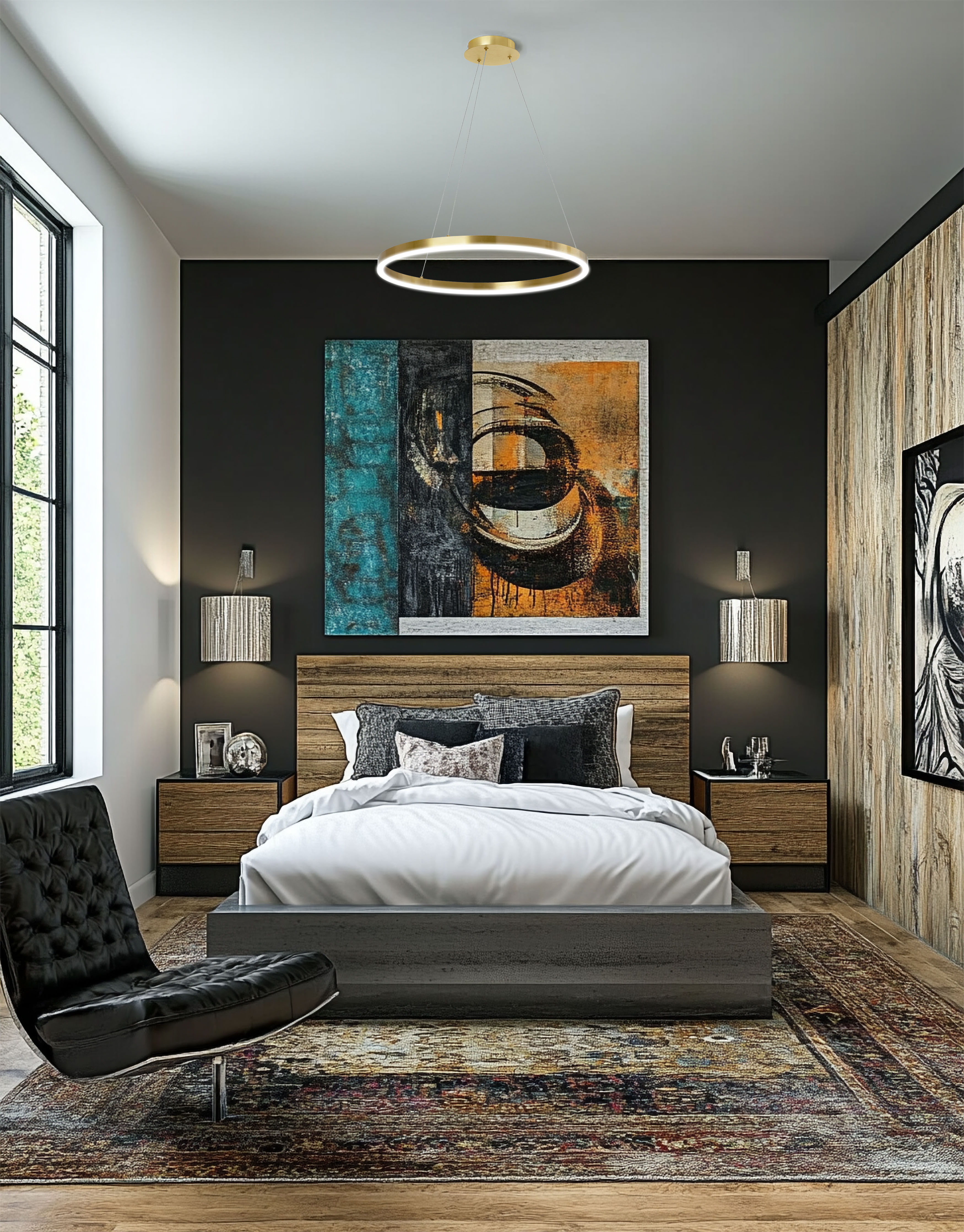 34W Chandelier, AGB w/ FR Acrylic Diffuser