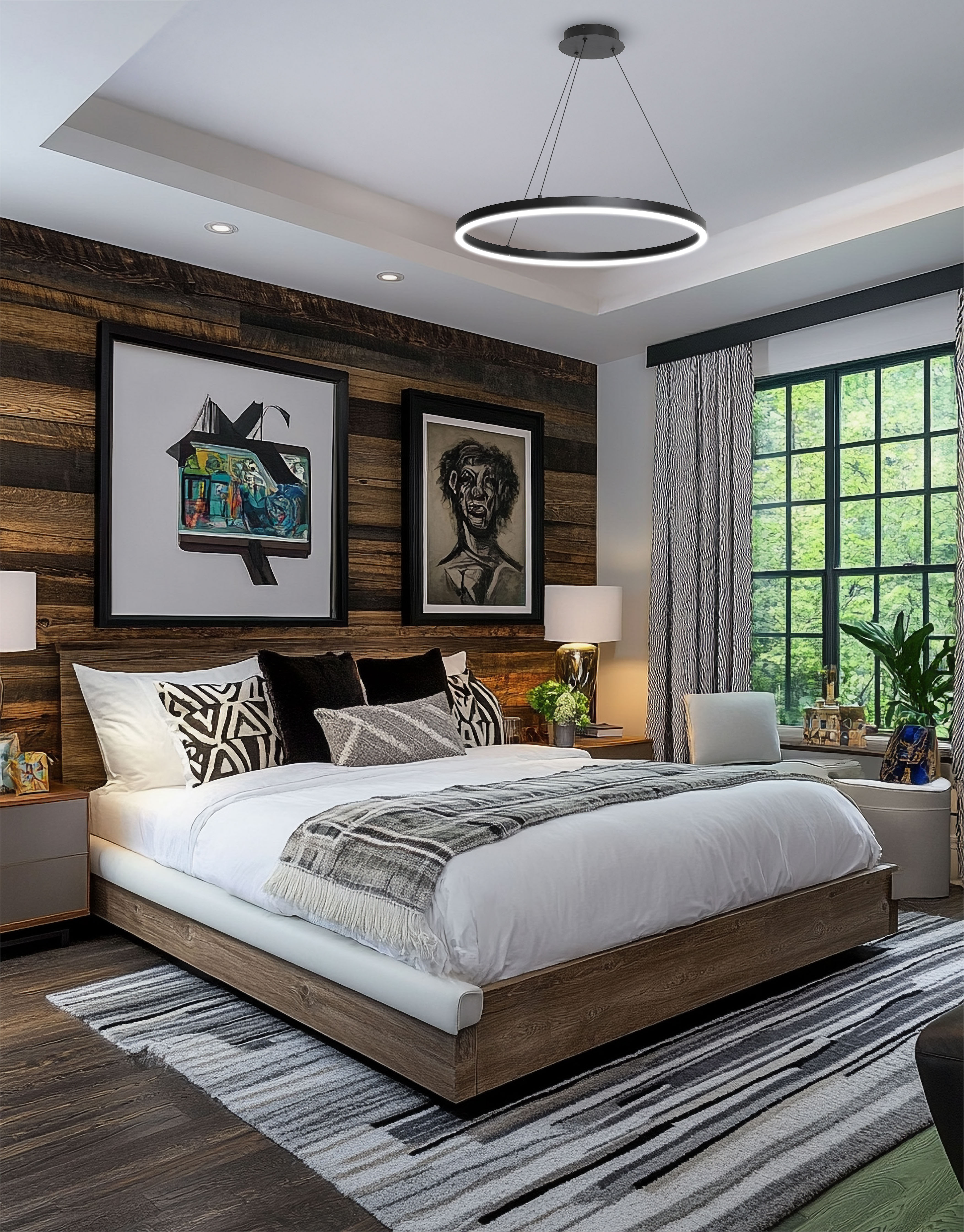34W Chandelier, MB w/ FR Acrylic Diffuser