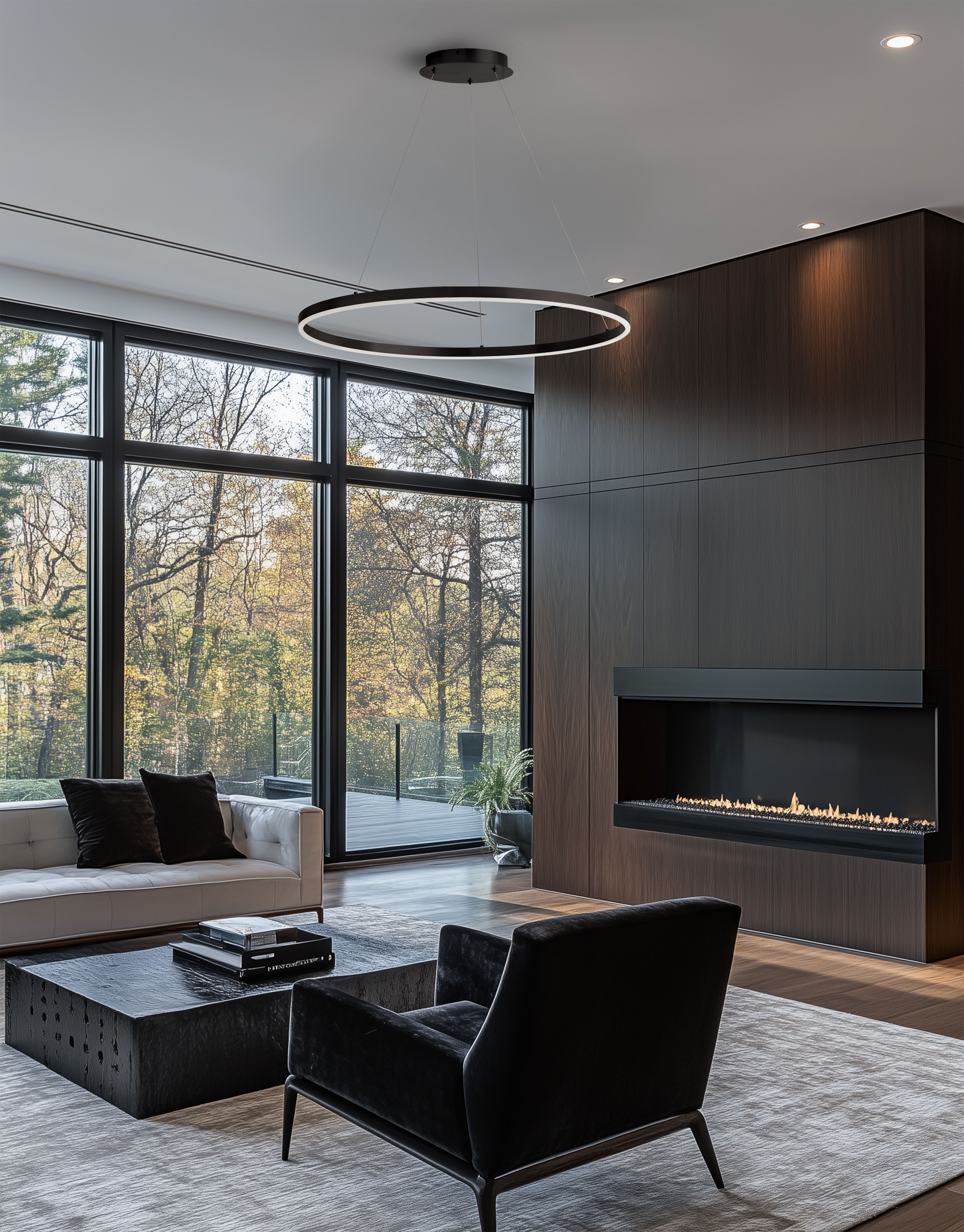 63W Chandelier, MB w/ FR Acrylic Diffuser