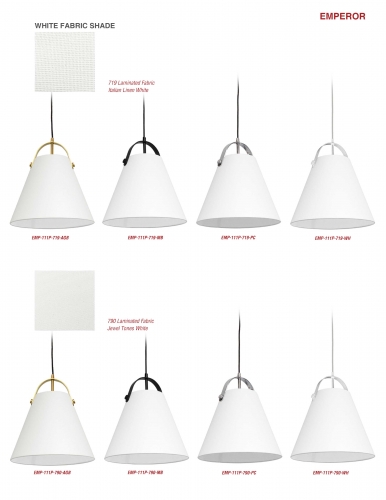1LT Emperor Pendant Matte Black w/ White Shade