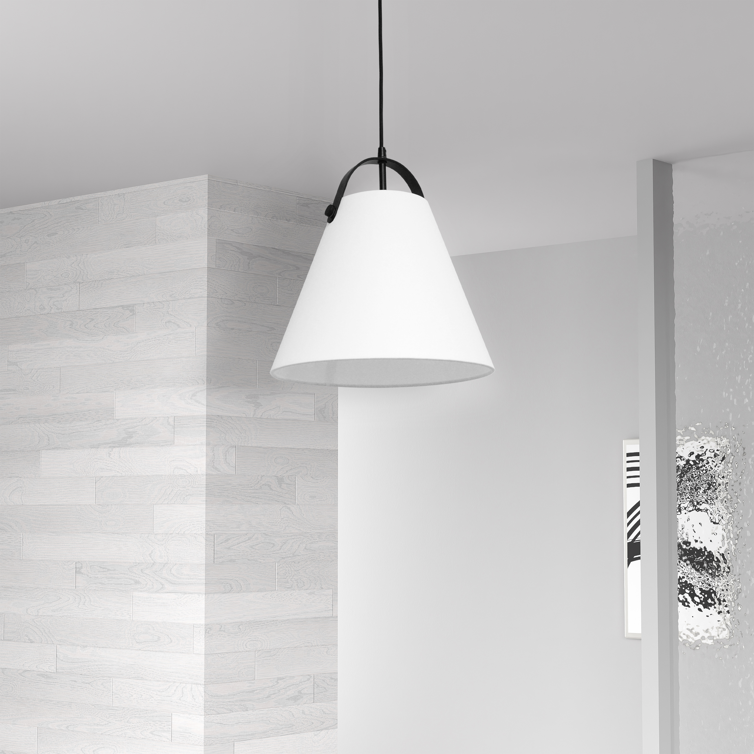 1LT Emperor Pendant Matte Black w/ White Shade