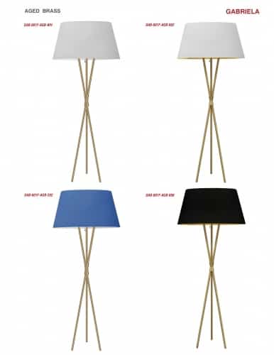 1LT Floor Lamp, ABG w/ WH Shade
