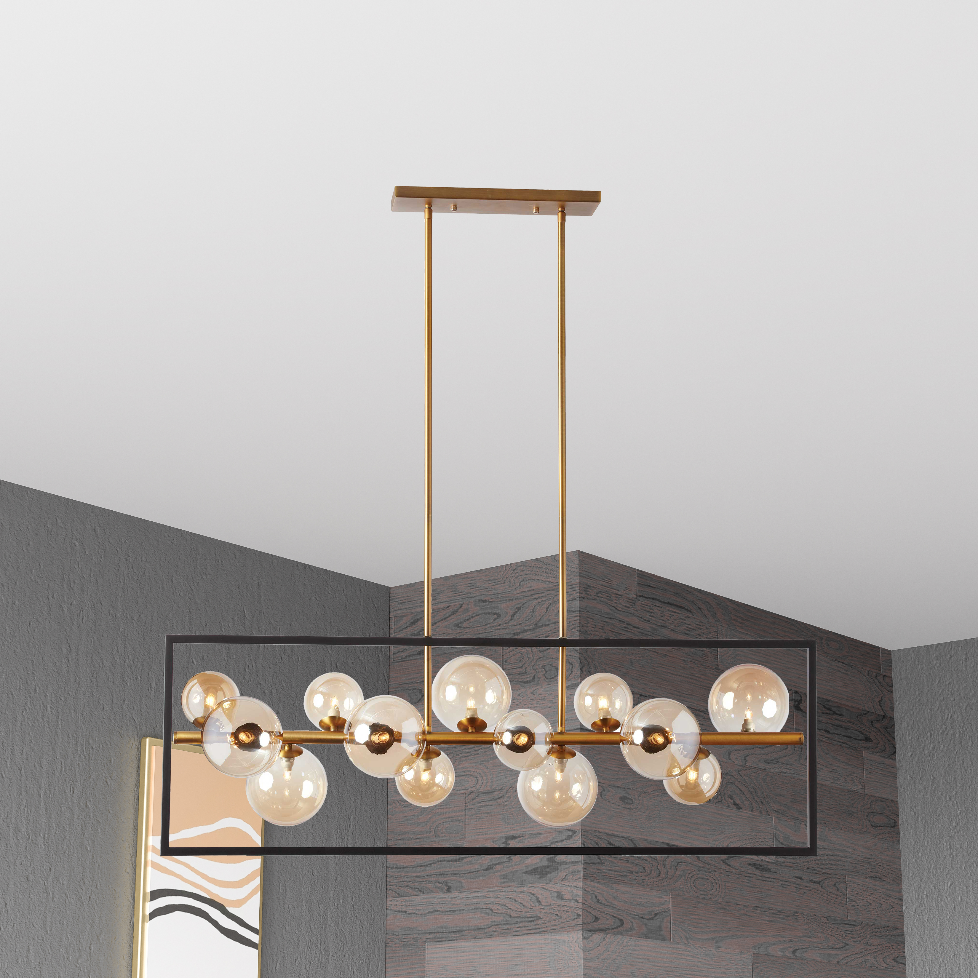 13LT Halgn Horiz Pend MB & VB w/ Champagne Glass