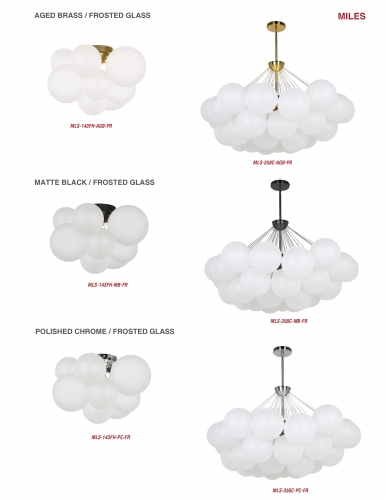8LT Chandelier, PC w/ FR Glass