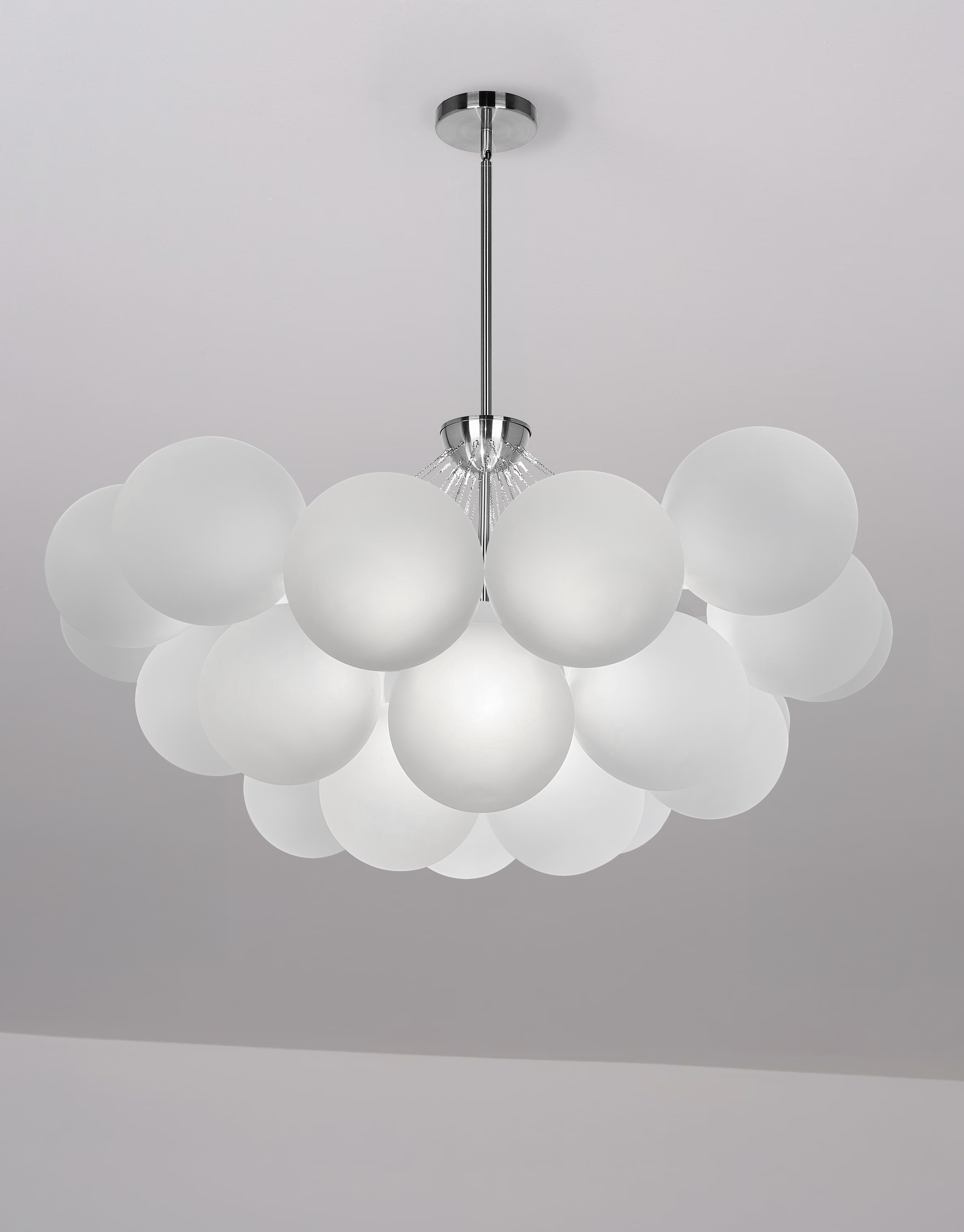 8LT Chandelier, PC w/ FR Glass
