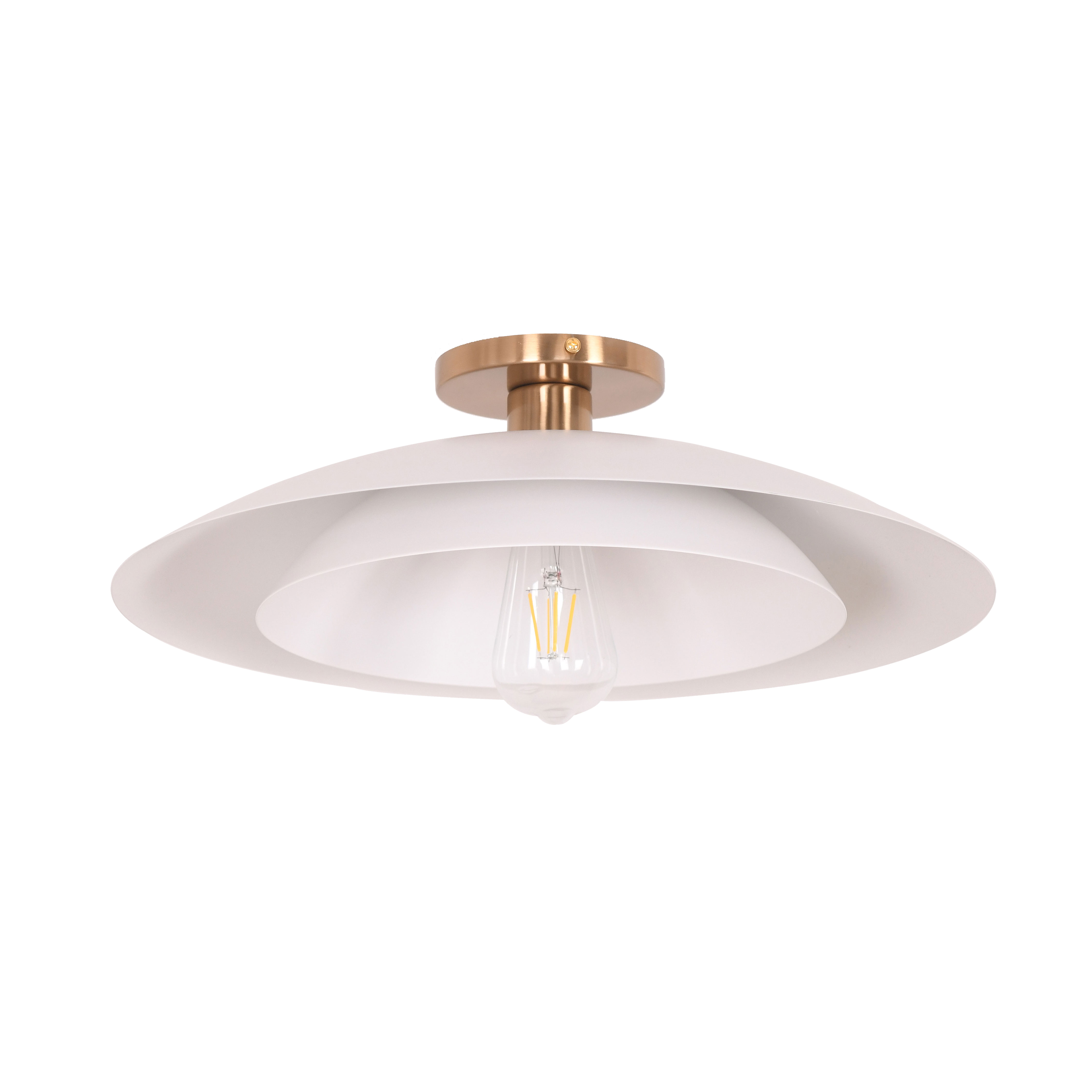 1LT Semi-Flush Mount, AGB w/ MW Metal Shade