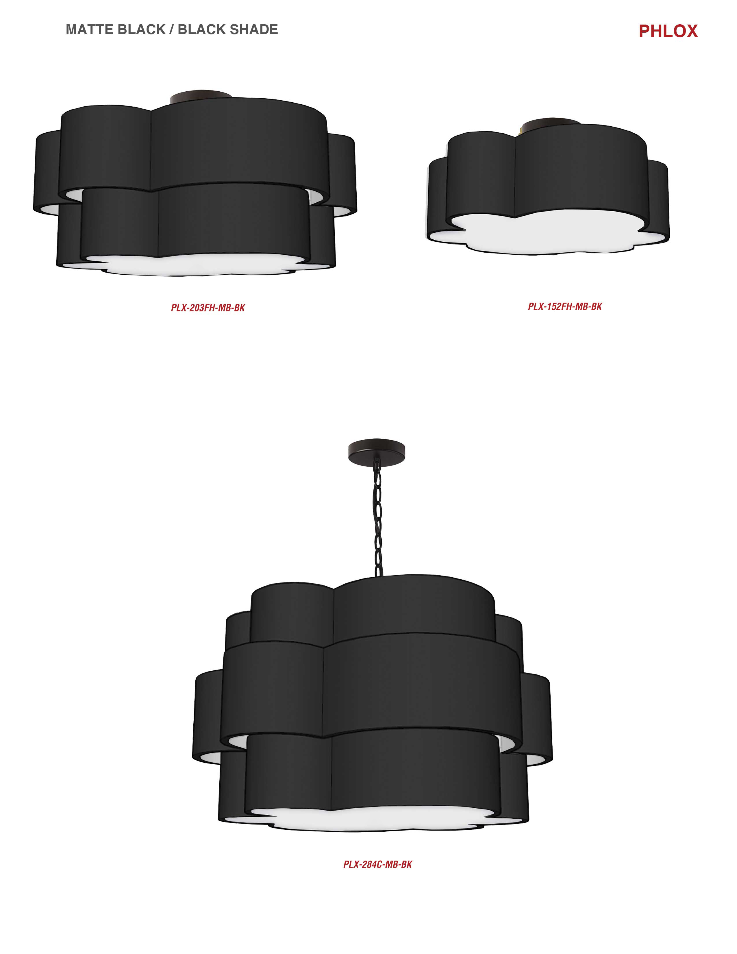 3LT Incandescent Flush Mount, MB w/ Black Shade