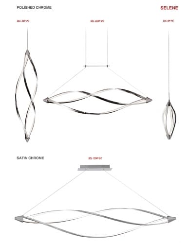 53W Horizontal Pendant, Satin Chrome Finish